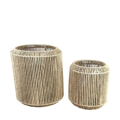 Natuurlijke lantaarn met koord - set van 2