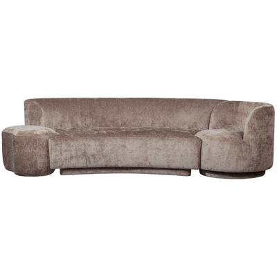 Combi-popular: bankje + fauteuil + poef naturel