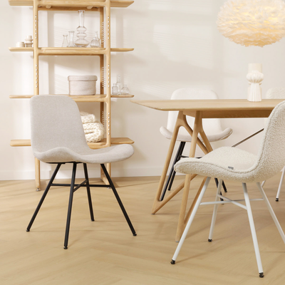 Eetkamerstoel Noa-Fé gestoffeerd - zwart onderstel