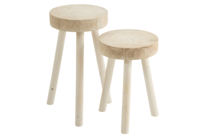 Krukje Paulownia wit set van 2 stuks
