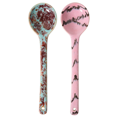 HKliving Servies 70's Ceramics opscheplepel sprinkle - set van 2