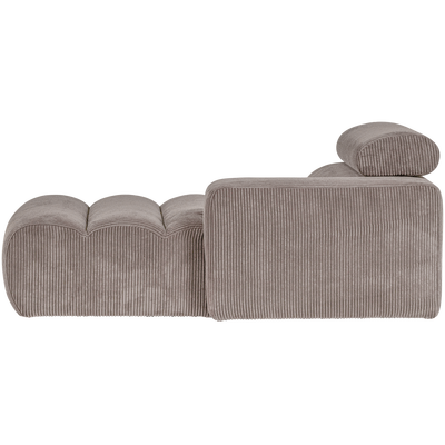 Novi chaise longue element arm rechts boucle karamelbruin