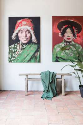 Geweven wandpaneel Tibetan Girl