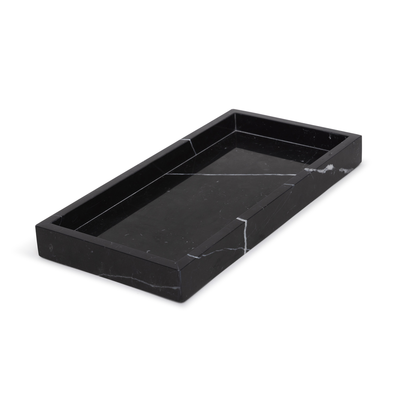Marmer dienblad met rand 30x15 cm - zwart