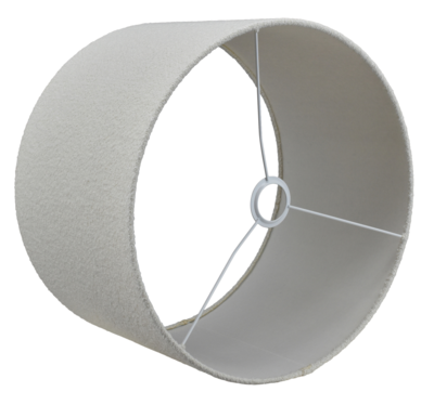 Lampenkap rond bouclé blanc