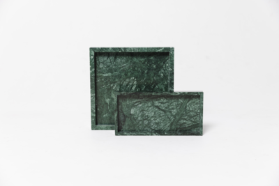 Marmer dienblad 30x30cm - groen