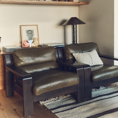 Natural wool striped cushion (50x30cm)