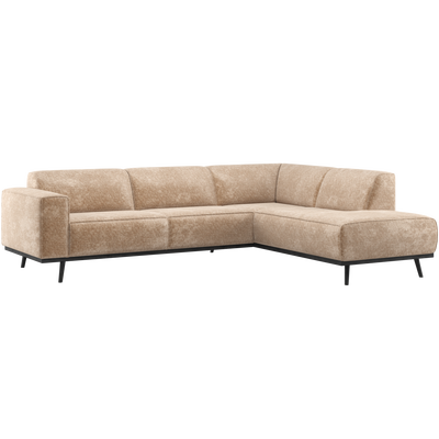 Statement hoekbank rechts chenille velvet terra