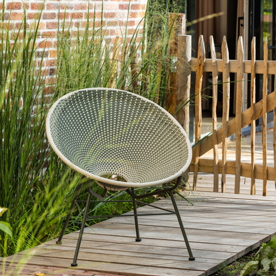 Kazoun tuin loungestoel wicker oranje