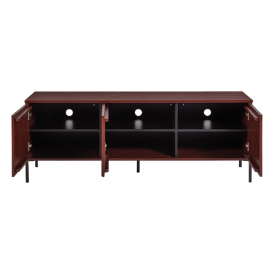 New gravure tv meubel 150 cm grenen bordeauxrood [fsc]