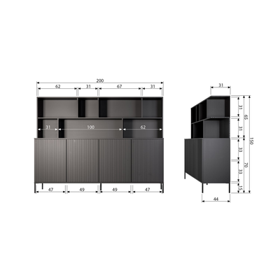 New gravure wandkast grenen dust [fsc]
