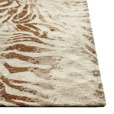 Vloerkleed Zebra met zebramotief in goudgeel kleuren met verouderde texturen