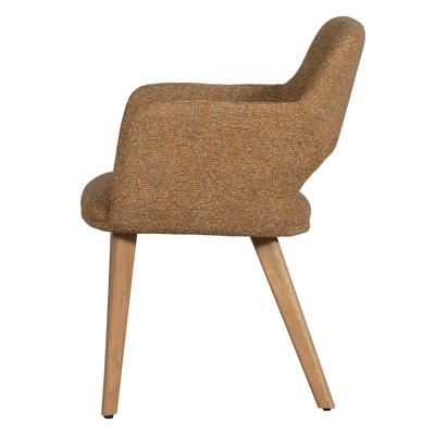 Murat eetkamerstoel taupe met houten poot naturel
