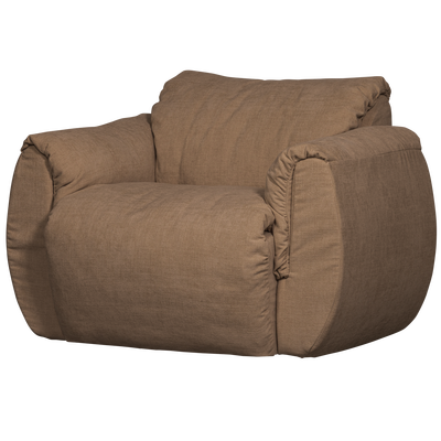 Baggy draaifauteuil geweven stof warmgrijs melange