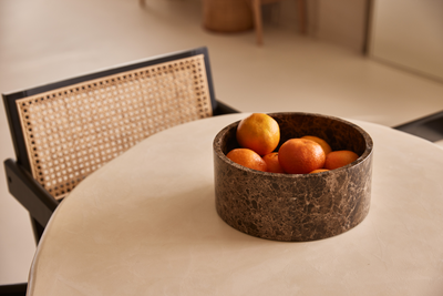 Fruitschaal marmer bruin 24x10