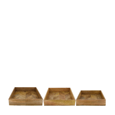 Set van 3 houten plates