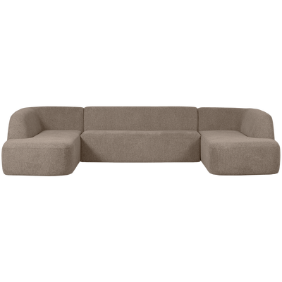 Sloping u-vorm bank off white melange