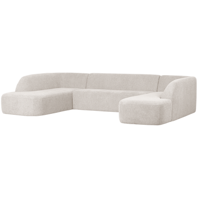 Sloping u-vorm bank off white melange
