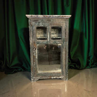 Hangkastje spiegel grijs/blauw