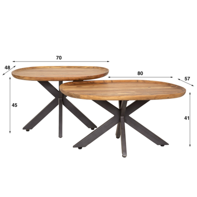 Salontafel Rand (set van 2)