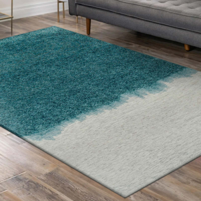 Vloerkleed Storm blauw en wit gradiënt