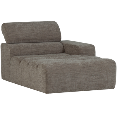 Novi chaise longue element arm rechts boucle karamelbruin