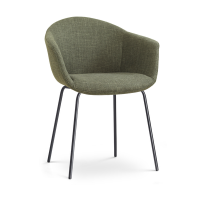 Eetkamerstoel Nora-Otis gestoffeerd - zwart onderstel - met armleuningen