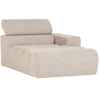 Novi chaise longue element arm rechts boucle karamelbruin