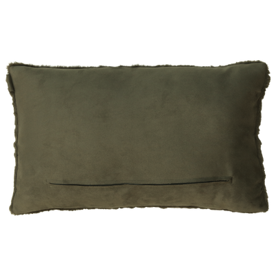 Kussen bont suede dot olijf