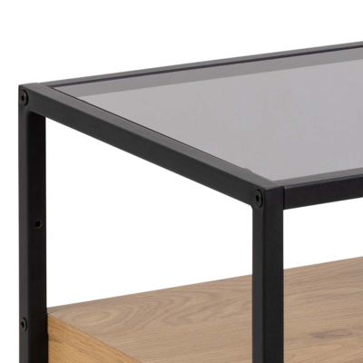 Tahi Nachtkastje - Smoked Glas met Eiken Lade