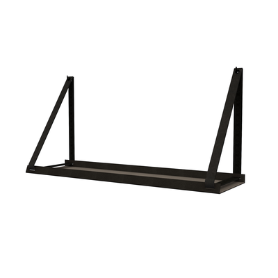 Stalen wandplank 98x20cm - incl. leren plankdragers