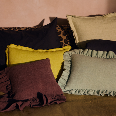 HKliving Sierkussen linen lemongrass