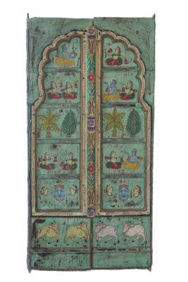 Antieke Indiase teak deur Aaschary