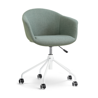 Nout-Otis bureaustoel wit onderstel - Gestoffeerde zitting met armleuningen