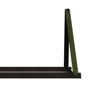 Stalen wandplank 70x20cm - incl. leren plankdragers