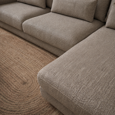 Hoekbank Lusaro Taupe Chaise Longue