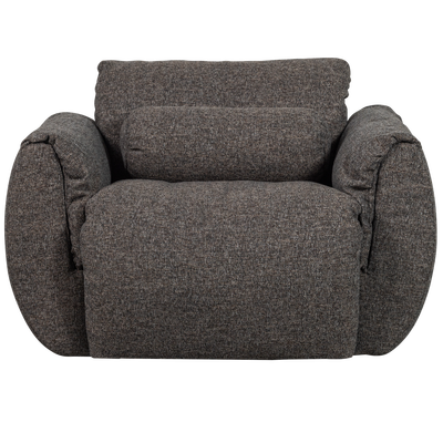 Baggy draaifauteuil geweven stof warmgrijs melange
