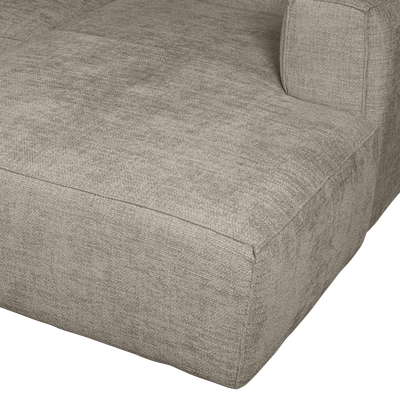 Bean chaise longue bank rechts chenille velvet taupe