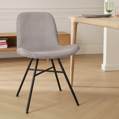 Eetkamerstoel Noa-Fé gestoffeerd - zwart onderstel