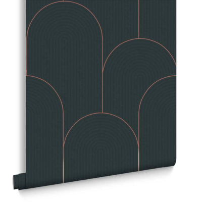Graham &amp; Brown  vliesbehang  Lancet Green &amp; Rose gold