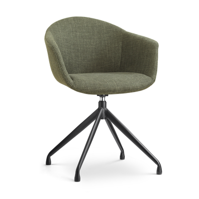 Draaibare eetkamerstoel Nola-Otis - zwart onderstel