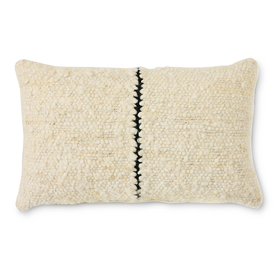 Natural wool striped cushion (50x30cm)