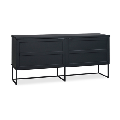 Dressoir Everett eikenhouten zwart - 160 x 41 cm