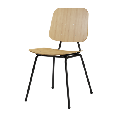 Dining 14 ZA Hout - Frame RAL9005 Jet Black + Eiken Fineer Naturel