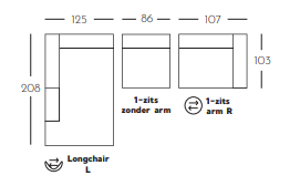 Loods 5 hoekbank Floyd mersey leer