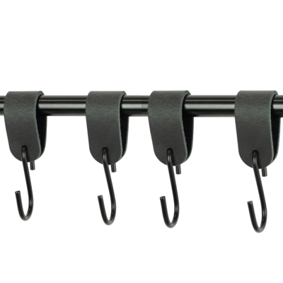 Leren S-haak hangers (set van 4)