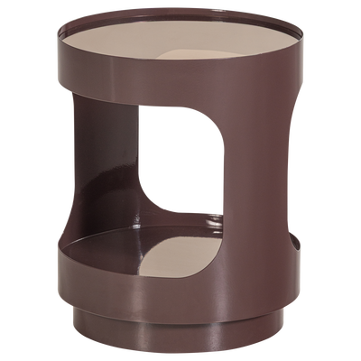 Sero bijzettafel metaal/glas bruin