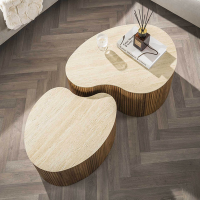 Salontafel Set Limestone Hart