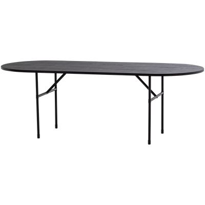 Arthur eettafel ovaal met h-poot eiken zwart [fsc]
