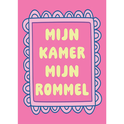 Tweezijdige poster A4 - Mijn kamer, mijn regels/rommel